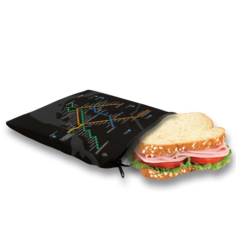 REUSABLE SANDWICH BAG - METRO MAP