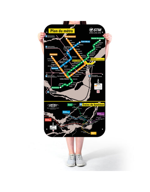 POSTER - MAP OF THE MONTREAL METRO 2003