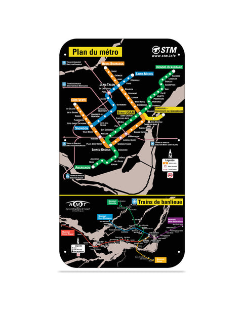 POSTER - MAP OF THE MONTREAL METRO 2003