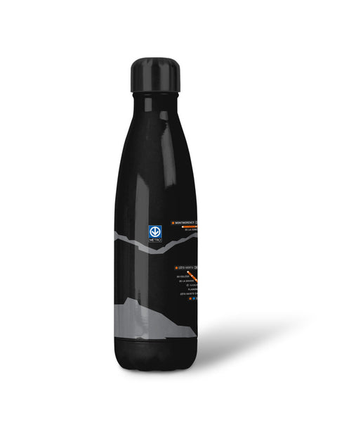 WATER BOTTLE - MAP OF THE METRO (BLACK)