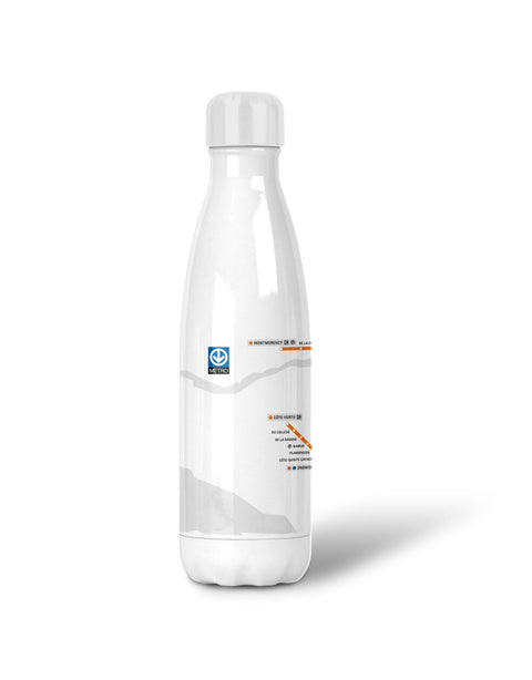 WATER BOTTLE - MAP OF THE METRO (WHITE)